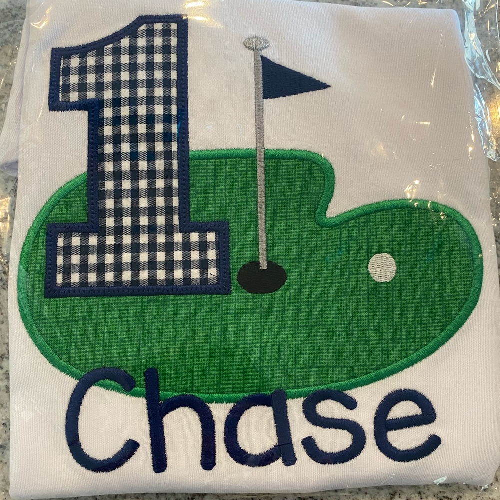 “Chase” Appliqué 1st Birthday Golf Shirt